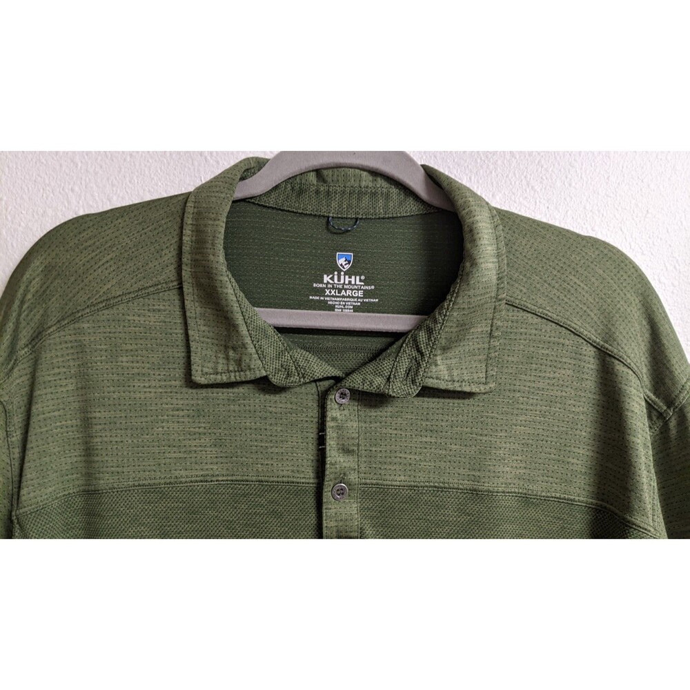Kuhl Engineered Polo Shirt Mens Green Outdoor Performance Wicking Hiking XXLarge - Picture 6 of 14